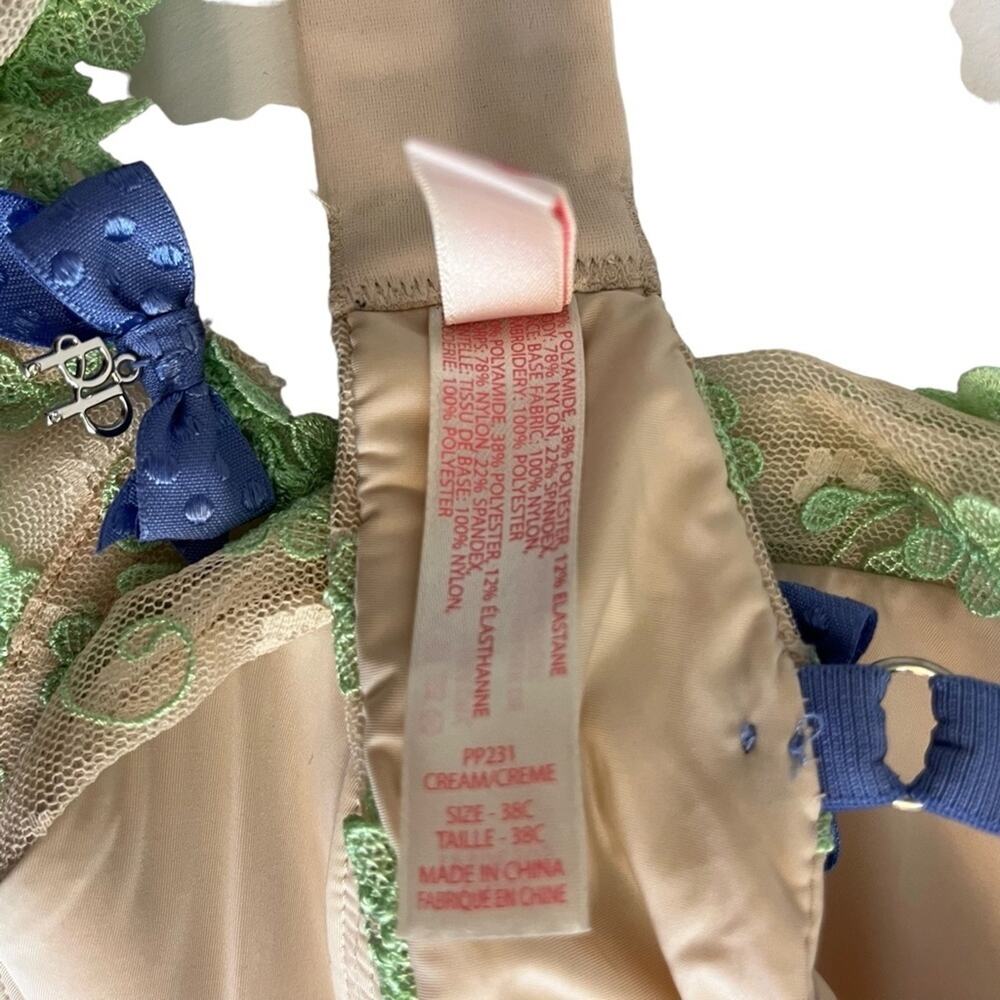 IN LOVE WITH PP PRETTY POLLY Nude Beige Underwire Lightly Lined Bra Lace sz 38C - Picture 8 of 16